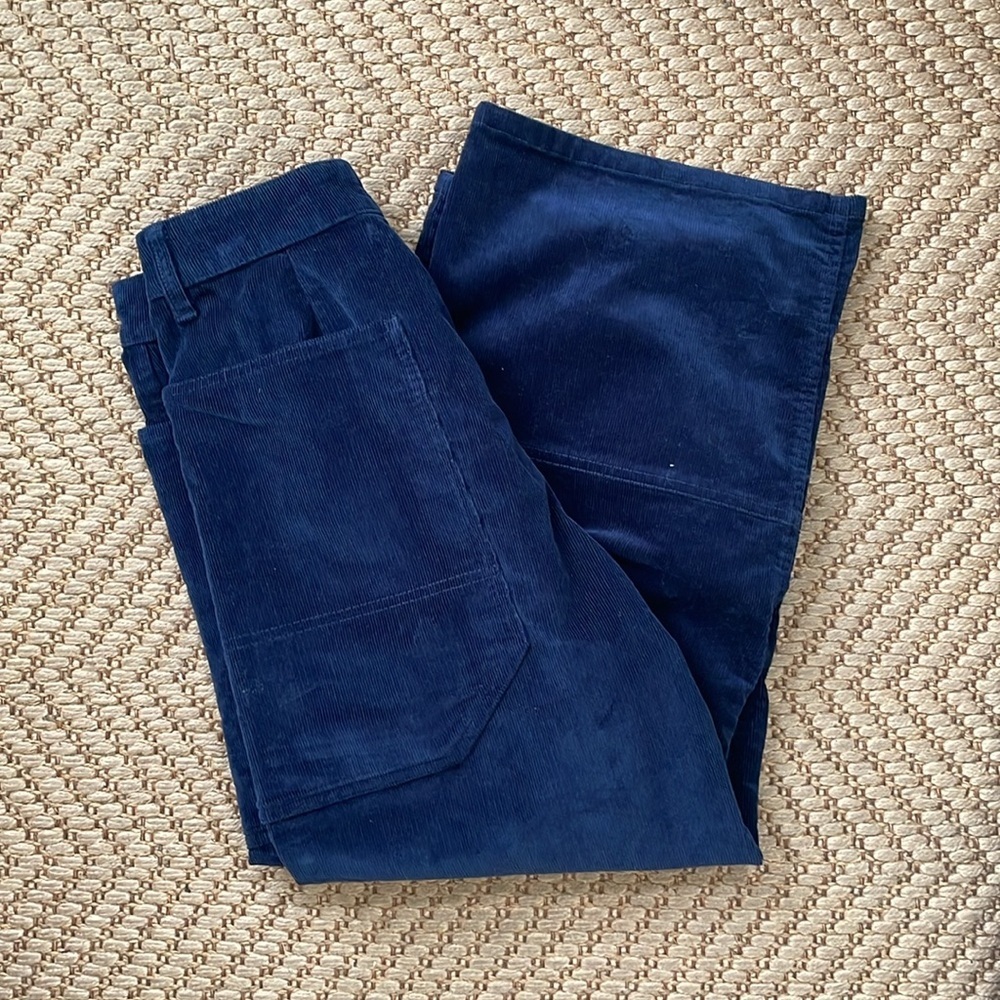Everlane - Wide Leg High Rise Corduroy Pants - Dark Blue - 4